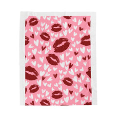 Velveteen kisses and hearts blanket