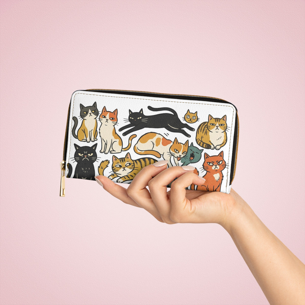 Zipper Wallet with cats