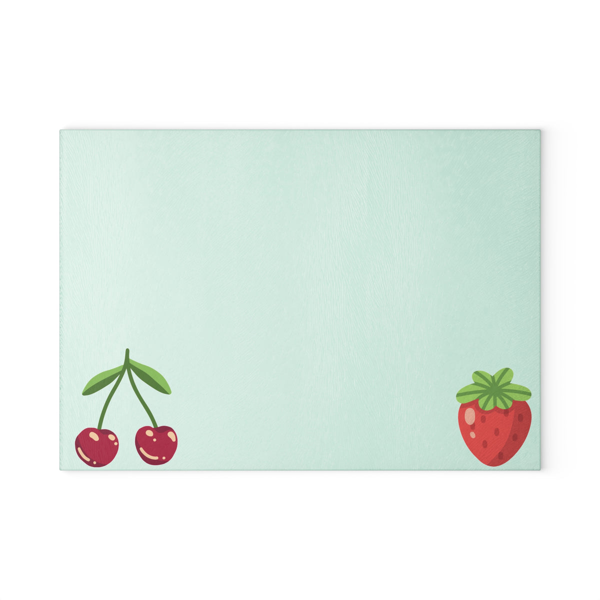 cherries and berries, glass cutting board